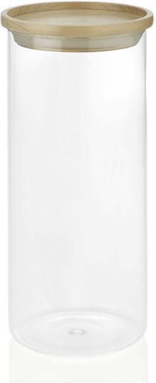 Andrea House General Use Glass Jar with Lid Transparent 10x10x23cm