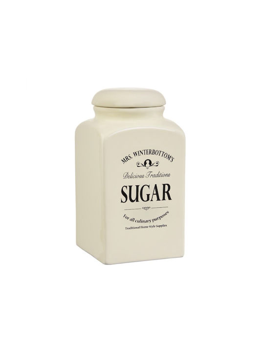 Butlers Set 1Stück Gläser Zucker mit Deckel Keramik Beige 1300ml