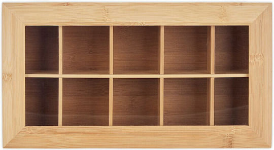 Relaxdays Wooden Tea Box with Lid Brown 20x20x9cm