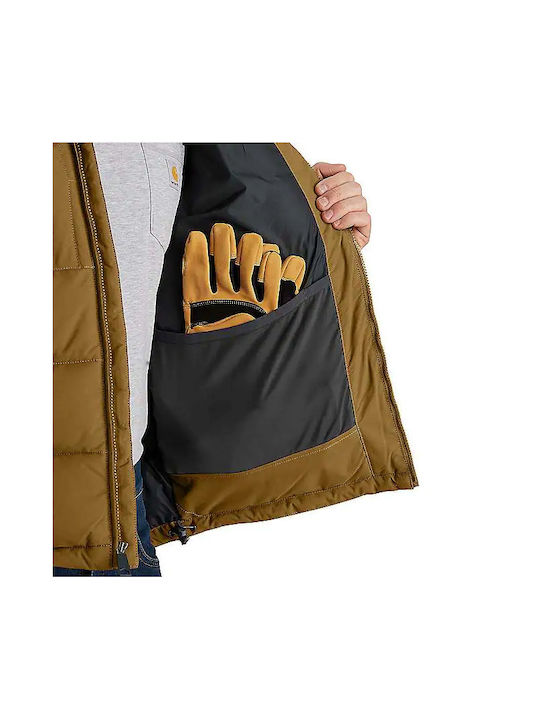 Carhartt Arbeitsweste Wasserdicht mit Fleece-Futter Braun