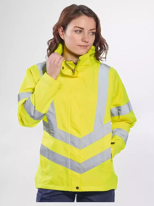 Portwest Work Jackets Reflective with Hood Yellow