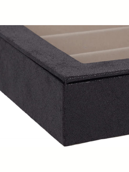 Relaxdays Κουτί Κοσμημάτων Βελούδινο Μαύρο 5x30x21cm