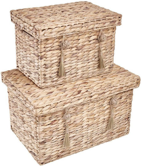 Butlers Διακοσμητικό Καλάθι Ψάθινο με Καπάκι 33x23εκ.