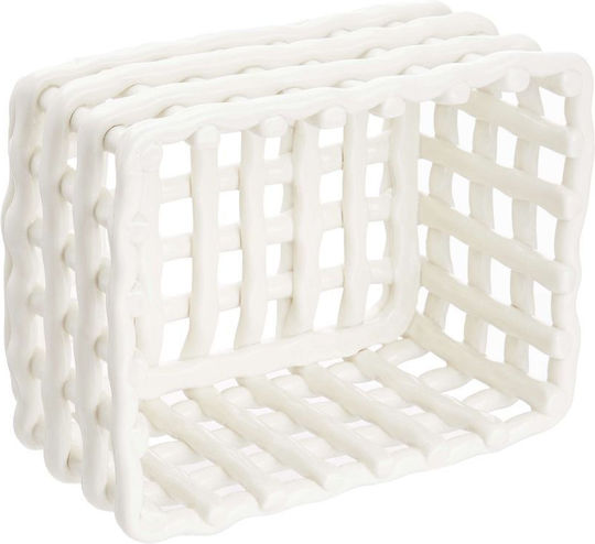 Butlers Coș decorativ Din paie cu mânere White 20x16buc