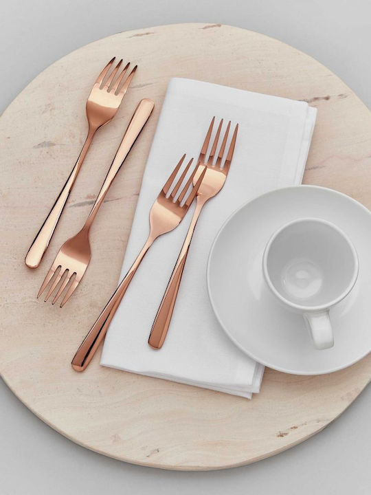 Butlers Gabel-Set Obst/Dessert Edelstahl Rose Gold 18cm 4Stück