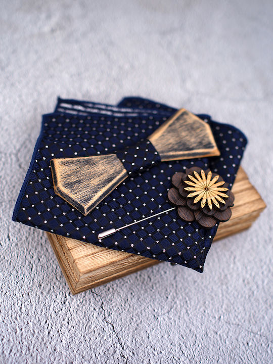 Legend Accessories Wooden Bow Tie Set with Cufflinks, Pochette and Pin Green Legend LGDWT-325