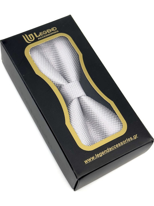 Legend Accessories Комплект Папионка с кърпа Сребрист