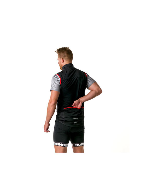 Northfinder Männer Wasserdicht Fahrrad-Windjacke Ärmellos Schwarz