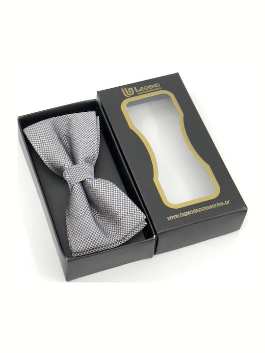 Legend Accessories Σετ Υφασμάτινo Παπιγιόν με Μαντήλι Γκρι