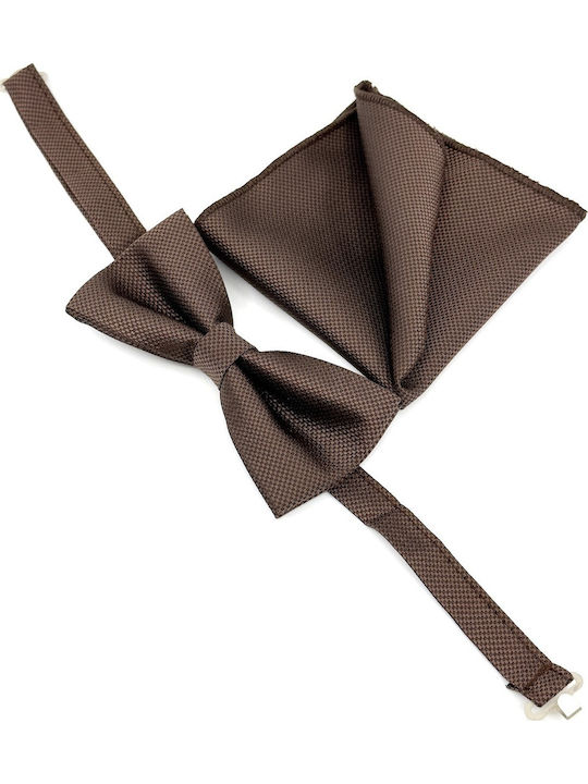 Legend Accessories Bow Tie Set with Pochette Brown
