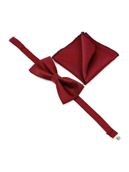 Legend Accessories Bow Tie Set with Pochette Red