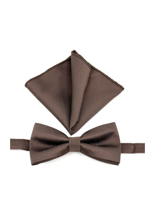 Legend Accessories Bow Tie Set with Pochette Brown