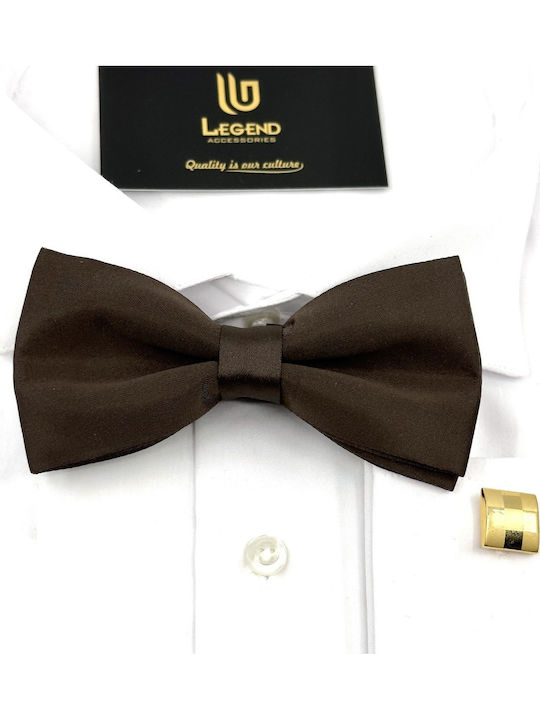 Legend Accessories Bow Tie Set with Pochette Brown