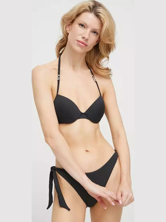 Fiocchi Bikini Slip με Κορδονάκια Μαύρο