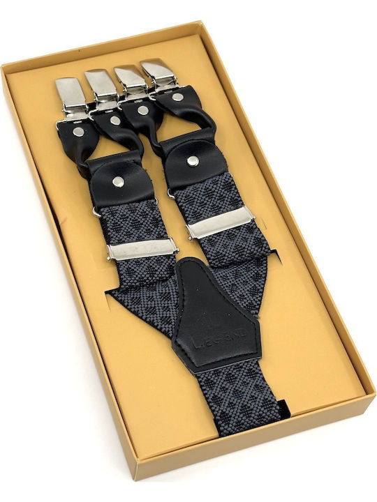Legend Accessories Suspenders Printed Gray