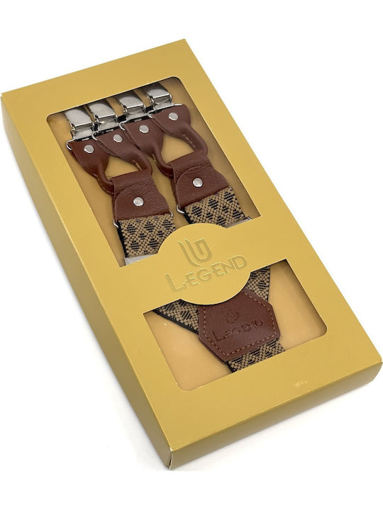 Legend Accessories Suspenders Printed Brown