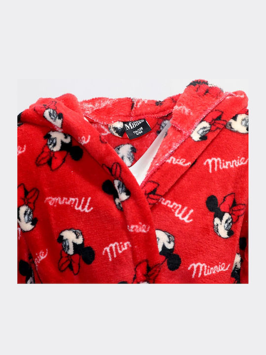 Disney Kids' Robe Winter Fleece Red Minnie Mouse