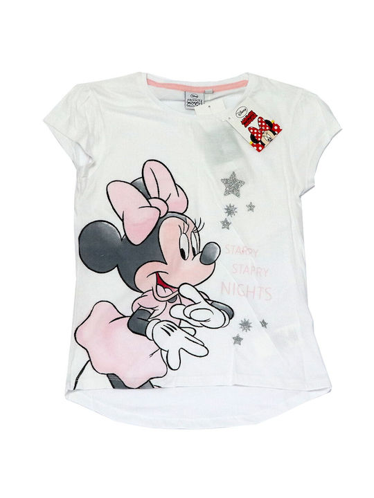 Disney Minnie Mouse Set Top & Bottom Kids Summer Cotton Pyjamas White