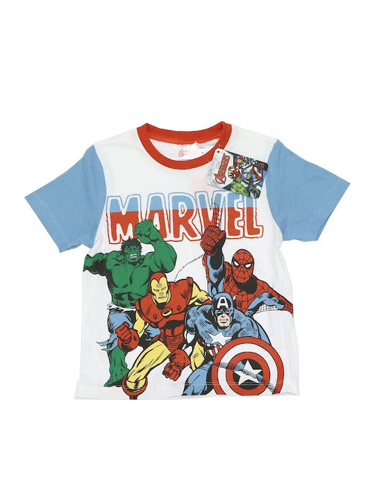 Marvel Παιδική Πιτζάμα Καλοκαιρινή Λευκή