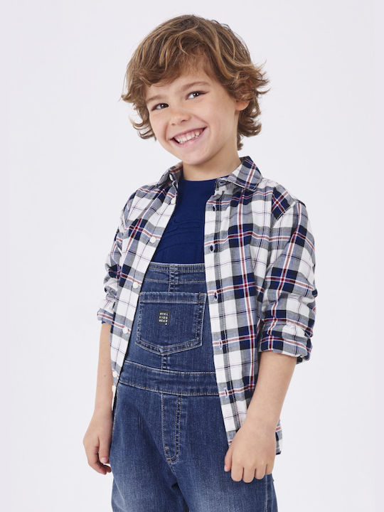 Mayoral Kids Checked Shirt Blue