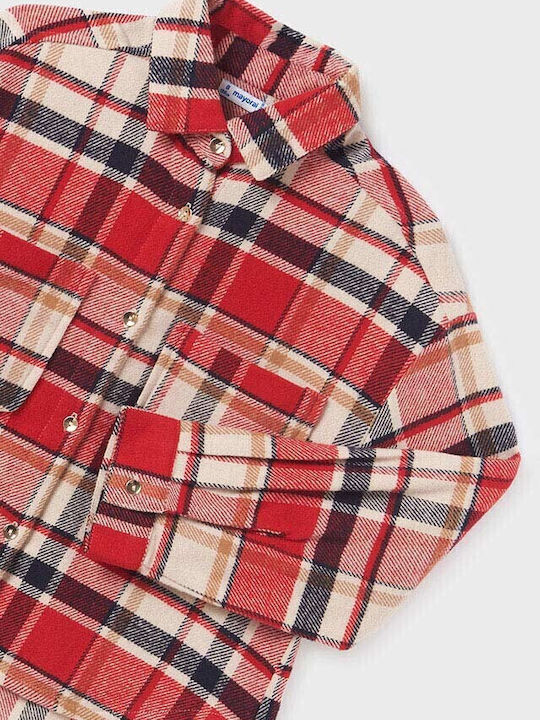Kids Checked Shirt Short Sleeve Red