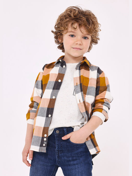 Mayoral Kids Checked Shirt Yellow