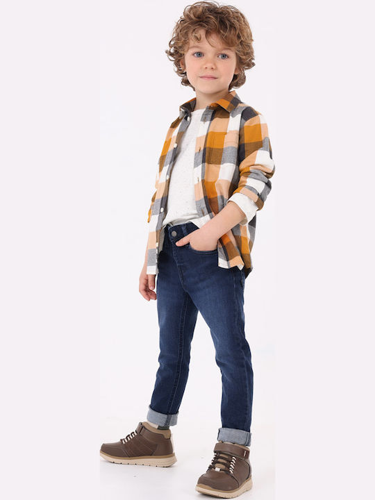 Kids Checked Shirt Long Sleeve Yellow