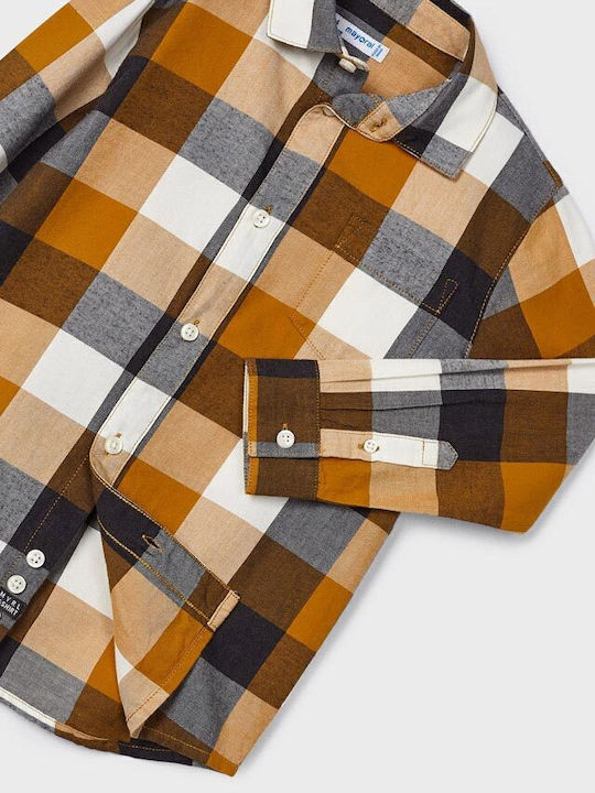 Kids Checked Shirt Long Sleeve Yellow