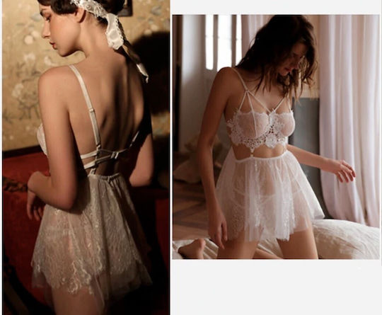 La Lolita Amsterdam Set Sexy Nightgown with Lace and Transparency Red