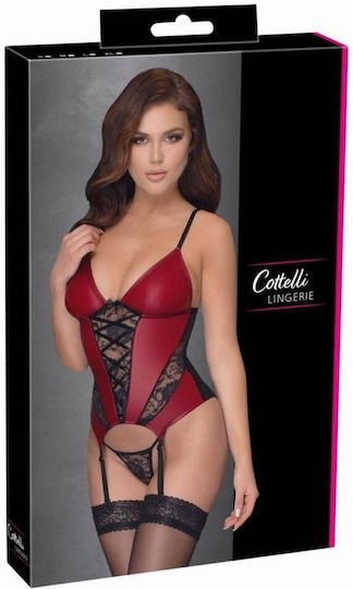 Cottelli Collection Corset Секси Комплект Бельо Червен