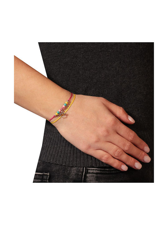 Abadianakis Kids Bracelet Macrame from Silver with Stones