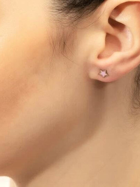 Eforo Kids Earrings Studs Stars from Gold 14K