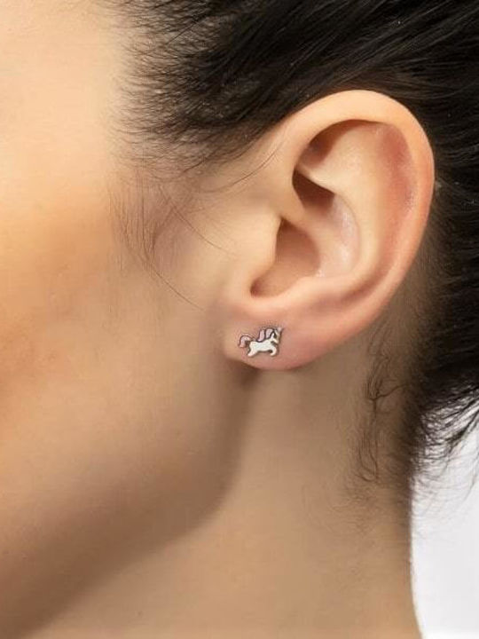 Eforo Kids Earrings Studs Unicorns from Gold 14K