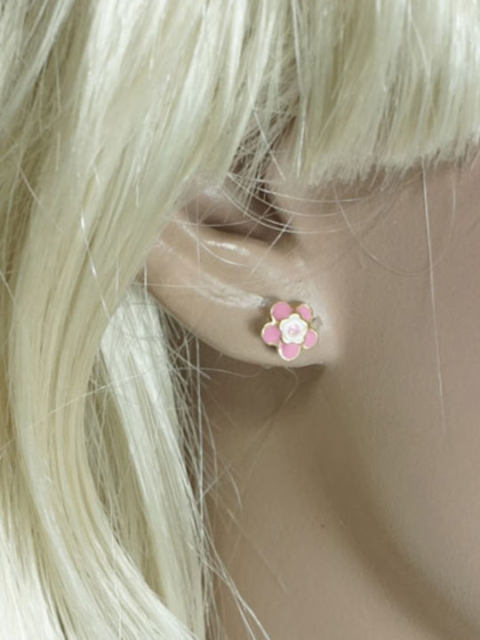 Kiriakos Gofas Gold Plated Kids Earrings Studs from Silver