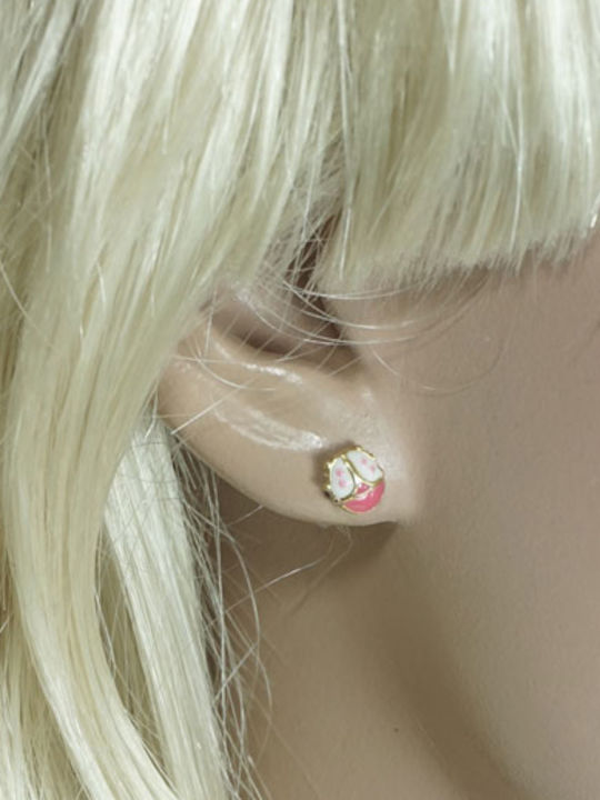 Kiriakos Gofas Gold Plated Kids Earrings Studs from Silver