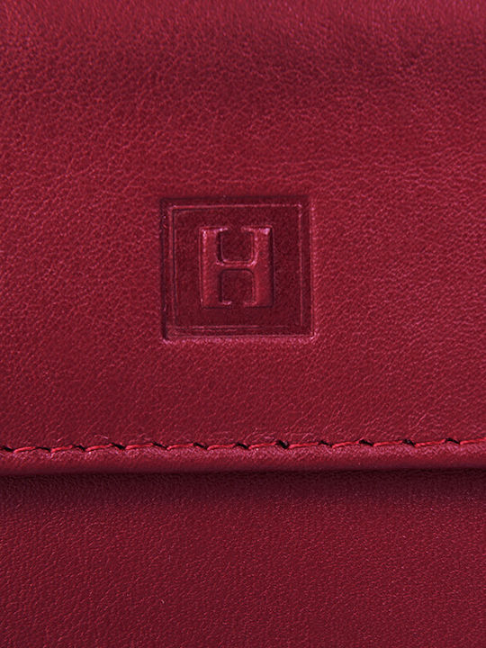 Small Leather Women's Wallet Coins Red