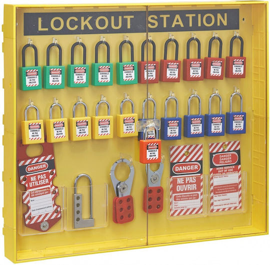Storage Cabinet with 20 Locking Labels Plastic 565x490 Millimeters