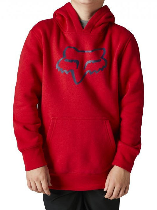 Fox Kinder Sweatshirt mit Kapuze und Taschen Rot YOUTH LEGACY