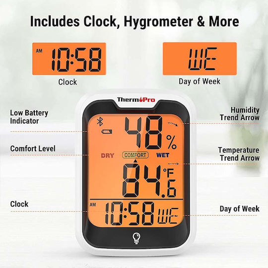 Thermo Pro Ψηφιακό Υγρασιόμετρo για Χρήση σε Εσωτερικό Χώρο