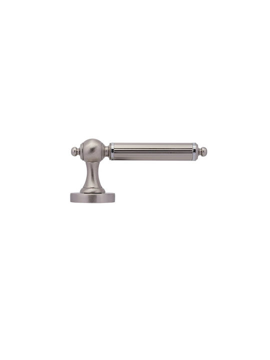 Convex Lever Middle Door with Rosette 5534-CO-1925-RO-RO Pair Silver