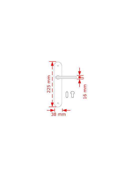 Viobrass Lever Middle Door with Plate 65 Pair Black