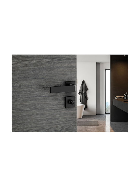 Thirard Lever Middle Door with Rosette Pair Black