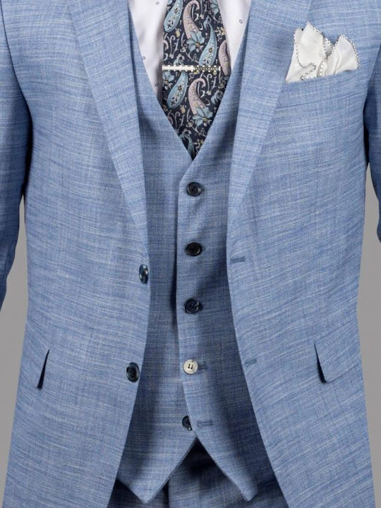 Dezign Men's Summer Suit Light Blue