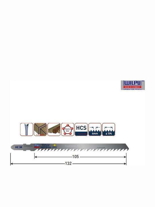 Wilpu 33876 Λάμες για Ξύλο 132mm 5τμχ