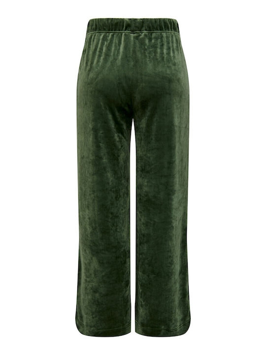 Only Damen-Sweatpants Ausgestellt Grün Samt