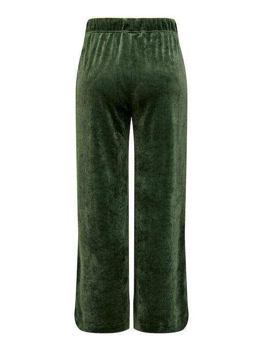 Only Pantaloni de trening pentru femei Bell Verde Catifea