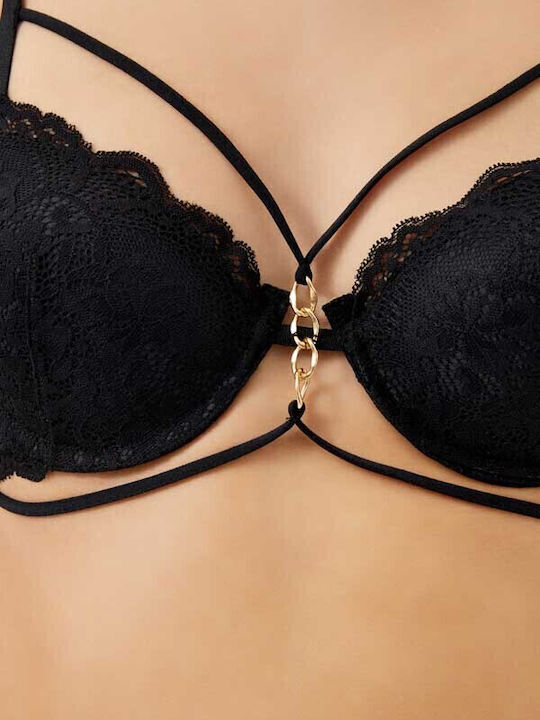 CottonHill Women's Bralette Bra Black