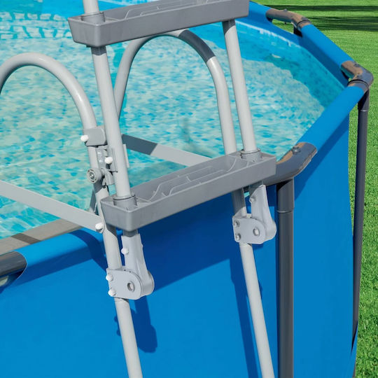 vidaXL Scară de piscină din plastic Gri