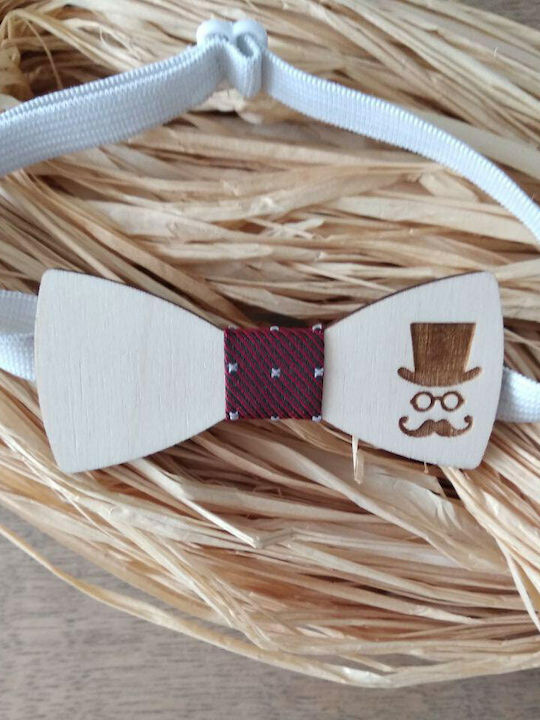 JFashion For Babies Wooden Bow Tie Burgundy