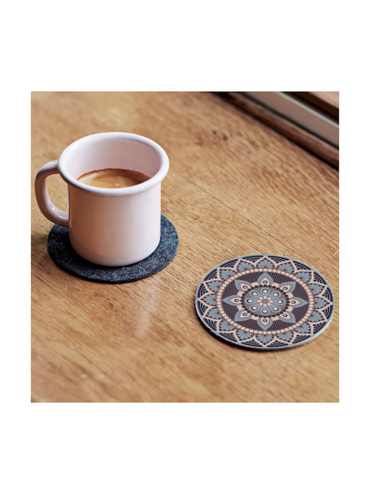 Contento Round Plastic Blue Coasters 10.5cm 4pcs